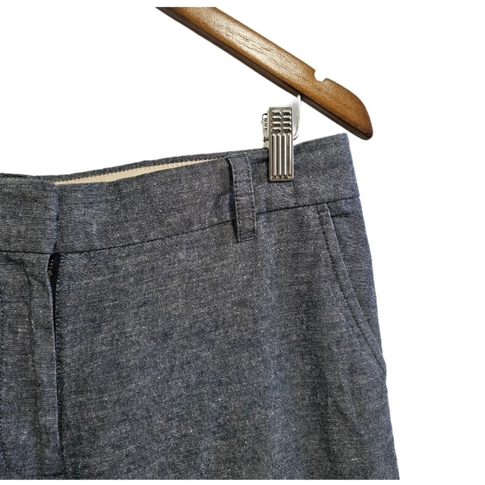 J.Crew linen blend straight leg blue trouser pants size 6 - Picture 4 of 8